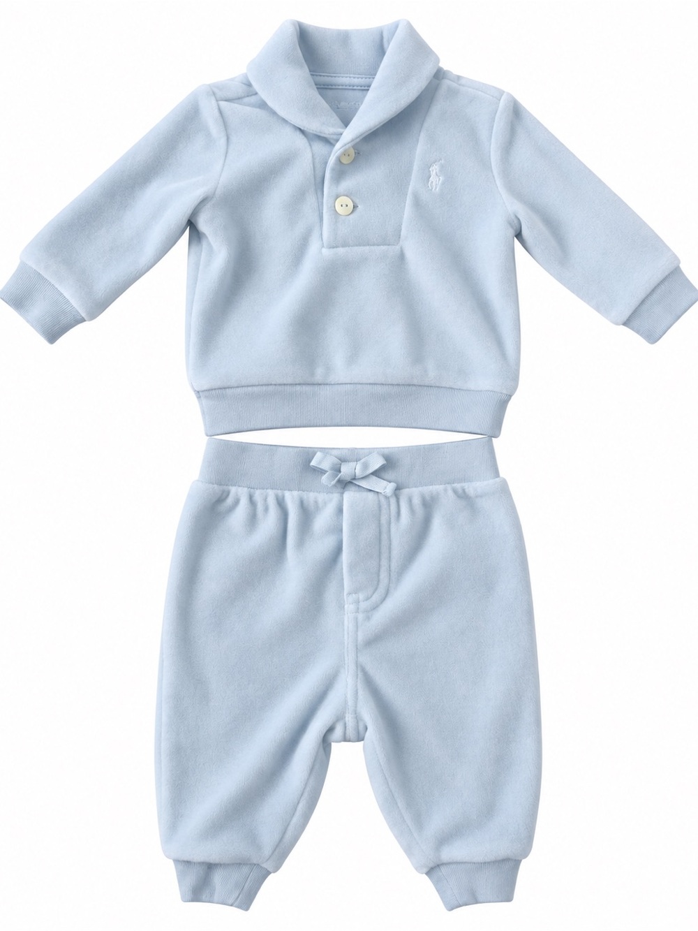 Ralph Lauren Baby Boys Velour Pullover Jogger Pants Set Blue 3M